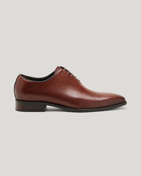 Leather Dress Shoe With Smooth Leather Finish, Brown, hi-res
